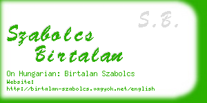 szabolcs birtalan business card